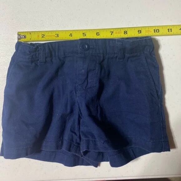 Ralph Lauren Shorts Girl 6 Navy Blue Flat Front Pink Pony Logo Adjustable Waist - Picture 3 of 4